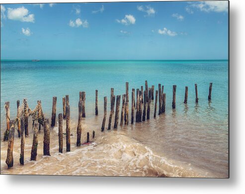 Mexico Metal Print featuring the photograph Progresso Beach by Ray Devlin