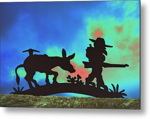 Silhouette Metal Print featuring the photograph Prospector's Silhouette by Richard Henne
