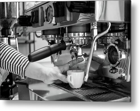 Coffee Shops Metal Print featuring the photograph Pulling the Shot by Monte Stevens