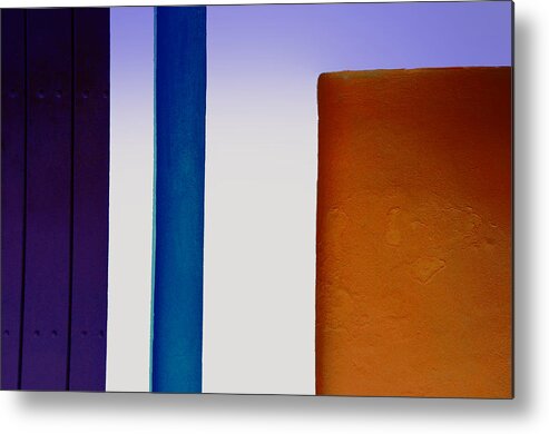 Abstract Metal Print featuring the photograph Purple and blue lines by Ricardo Dominguez