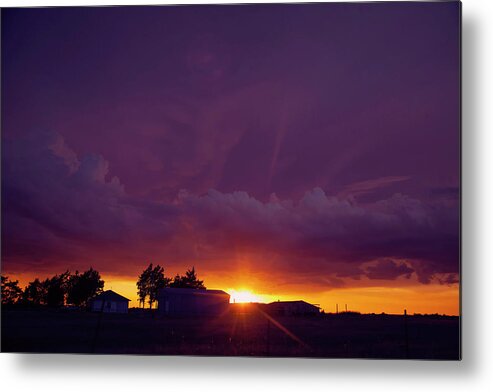 Sunset Metal Print featuring the photograph Purple Clouds by Toni Hopper
