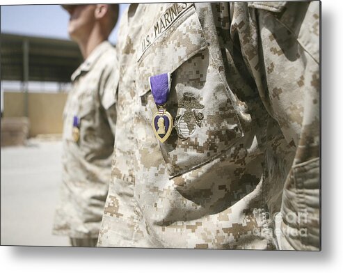 Adults Only Metal Print featuring the photograph Purple Heart Recipients by Stocktrek Images