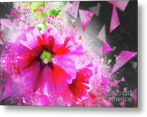 7s Fragment Metal Print featuring the photograph Purple Hocks Giverny by Jack Torcello