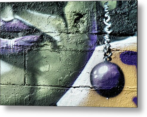 Graffiti Metal Print featuring the photograph Purple Lips and Earring by Cate Franklyn