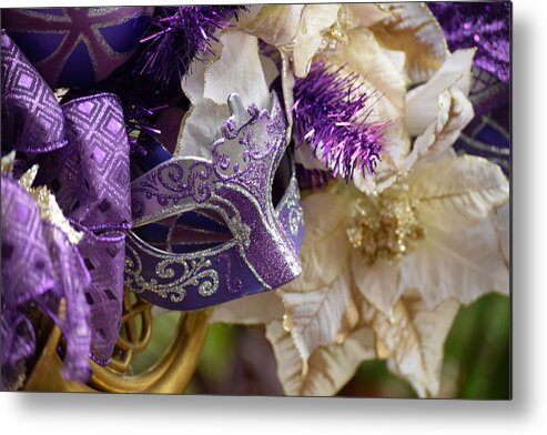 Mask Metal Print featuring the photograph Purple Visions by Amanda Eberly