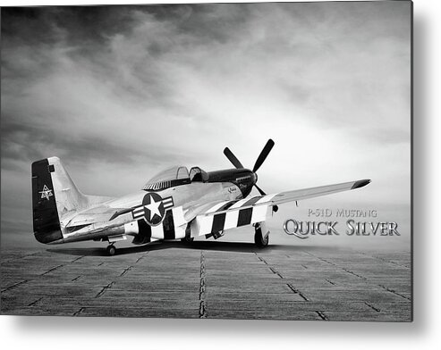P-51 Metal Print featuring the digital art Quick Silver P-51 by Peter Chilelli