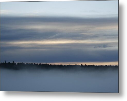 Fog Metal Print featuring the photograph Quiet Before Dawn by Suzanne Lorenz