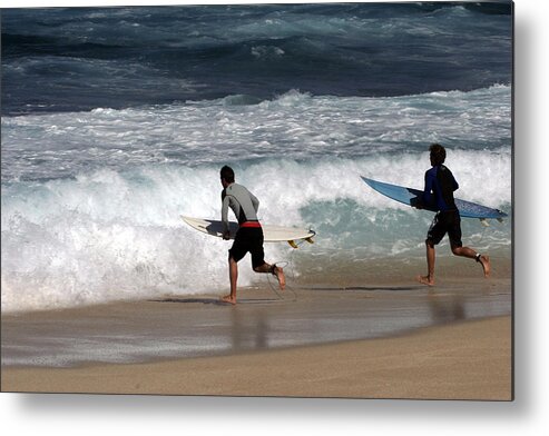  Metal Print featuring the photograph Race to the Waves by Kenneth Campbell