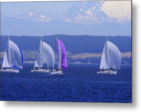 Sailboats Metal Print featuring the photograph Race Week 2006 BO1091 by Mary Gaines