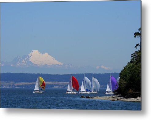 Sailing Metal Print featuring the photograph Race Week 2006 BO1093 by Mary Gaines