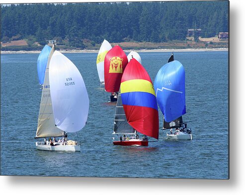 Sailboats Metal Print featuring the photograph Race Week 2007 BO1041 by Mary Gaines