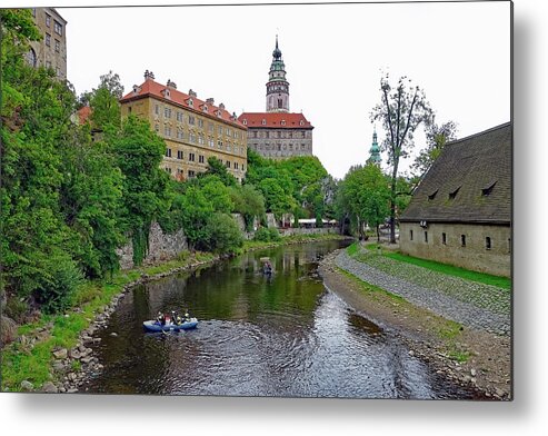 Rafters Metal Print featuring the photograph Rafting On The Vltava River At Cesky Krumlov In The Czech Republic by Rick Rosenshein