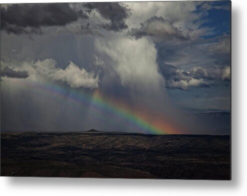 Rainbow Metal Print featuring the photograph Rainbow Storm over the Verde Valley Arizona by Ron Chilston