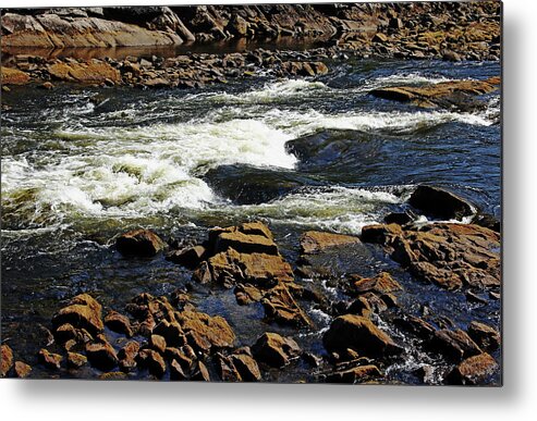 Dalles Rapids Metal Print featuring the photograph Rapids And Rocks by Debbie Oppermann