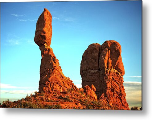 Balanced Rock Metal Print featuring the photograph Raven Balanced on a Rock by Mike Stephens