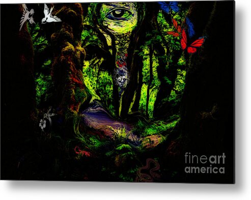 Abstract Metal Print featuring the digital art Re-silent by Rindi Rehs