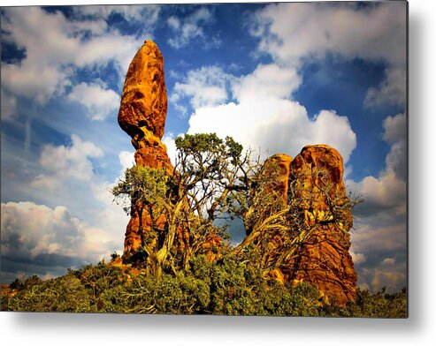 Arches National Park Metal Print featuring the photograph Reach for the Clouds by Renee Sullivan