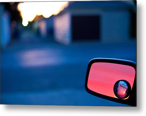 Car Mirror Metal Print featuring the photograph Rearview Mirror by Steven Dunn