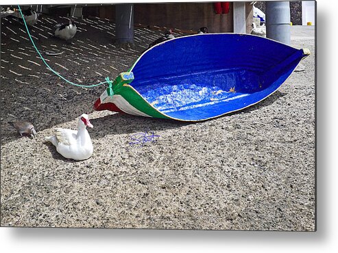 Boat Metal Print featuring the photograph Recycled Oil Drum On Hard by Charles Stuart