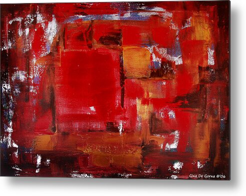 Abstract Metal Print featuring the painting Red Abstract by Gina De Gorna