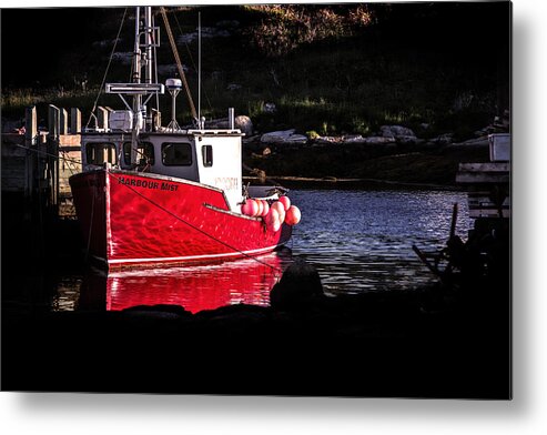 Peggy's Cove Metal Print featuring the photograph Red Boat at Peggy's Cove by Patrick Boening