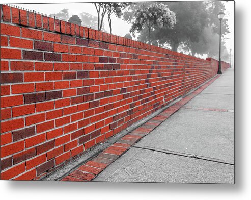 Red Brick Wall Metal Print featuring the photograph Red Brick by Doug Camara