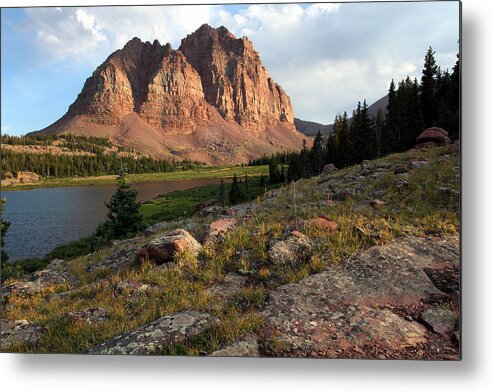 Utah Metal Print featuring the photograph Red Castle and Lower Red Castle Lake by Brett Pelletier
