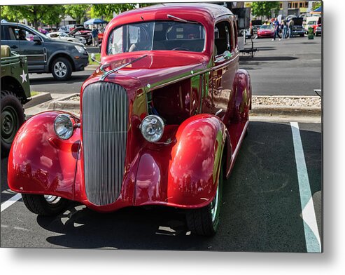 1940s Metal Print featuring the photograph Red Chevy by Lorraine Baum