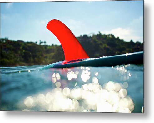 Surfing Metal Print featuring the photograph Red Fin by Nik West