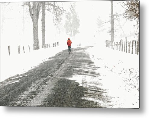 Runner Metal Print featuring the photograph Red - by Julie Weber