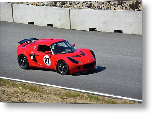 Motorsports Metal Print featuring the photograph Red Lotus 87 by Mike Martin