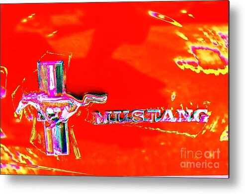 200 Views Metal Print featuring the photograph Red Mustang Mod by Jenny Revitz Soper
