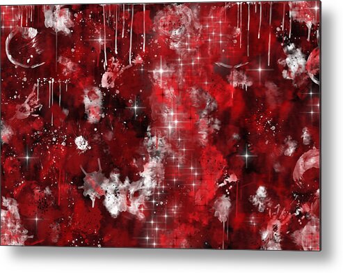 Abstract Metal Print featuring the photograph Red Nebula by Brandi Untz