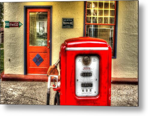 Red Pump Metal Print featuring the photograph Red Pump by Randy Pollard