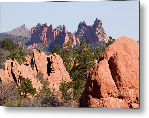 Garden Of The Gods Metal Print featuring the photograph Red Rock Canyon Open Space Park and Garden of the Gods by Steven Krull