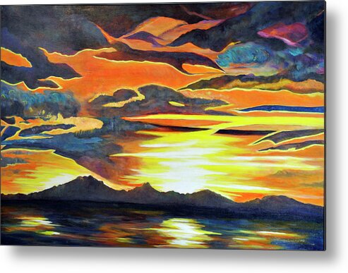 Sunset Metal Print featuring the painting Redemption by Dottie Branch