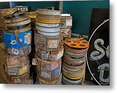Movie Reel Metal Print featuring the photograph Reels by Angie Rayfield