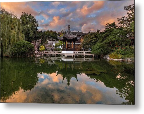 Lan Su Metal Print featuring the photograph Reflecting at Chinese Garden by David Gn