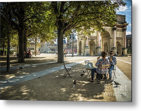 Architecture Metal Print featuring the photograph Relaxing Afternoon in Paris by Paul Warburton