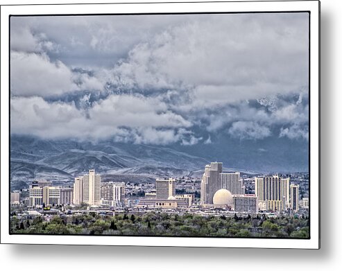 Reno Metal Print featuring the photograph Reno Skyline Morning Clouds by Janis Knight