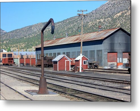 Trains Metal Print featuring the photograph Repair Yard And Work Shops by Douglas Miller