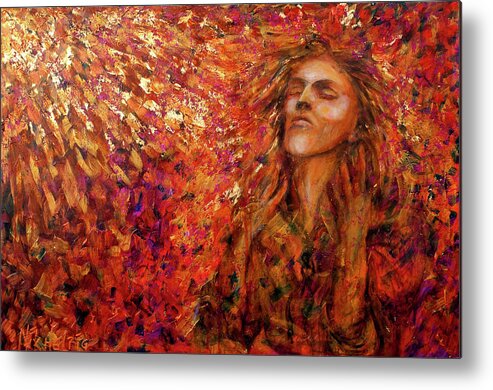 Sun Metal Print featuring the painting Resonance by Nik Helbig