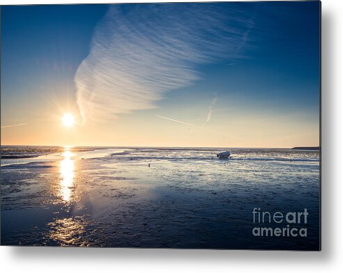 De Cocksdorp Metal Print featuring the photograph resting at the Watten Sea by Hannes Cmarits
