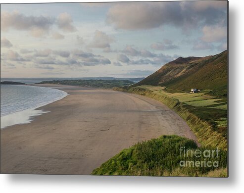 Sunset Metal Print featuring the photograph Rhossili Bay, South Wales by Perry Rodriguez