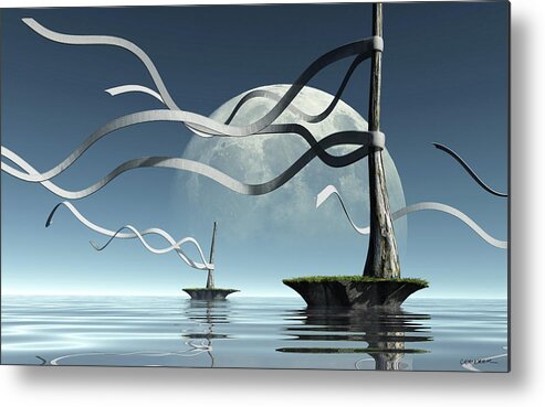 Sea Metal Print featuring the digital art Ribbon Island by Cynthia Decker