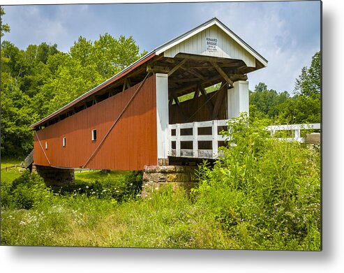America Metal Print featuring the photograph Rinard Covered Bridge by Jack R Perry