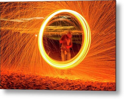 Steel Metal Print featuring the photograph Ring of Fire by Travis Rogers