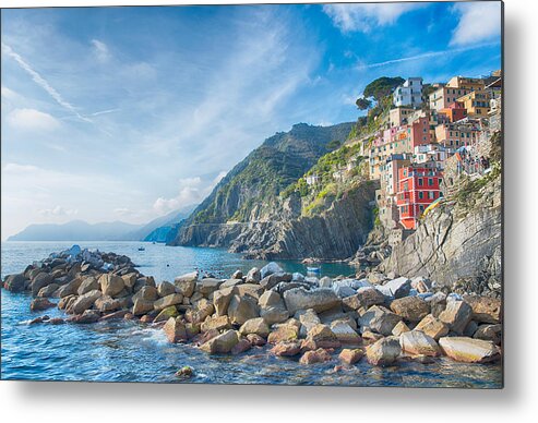Italy Metal Print featuring the photograph Riomaggiore Italy by Bert Peake
