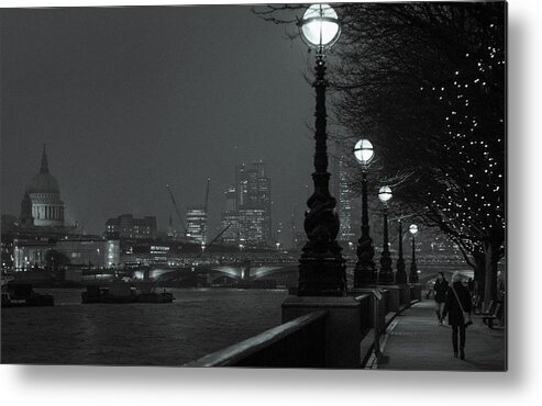 River Metal Print featuring the photograph River Thames Embankment, London 2 by Perry Rodriguez