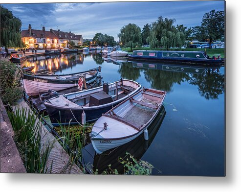 Barge Metal Print featuring the photograph Riverside by night by James Billings